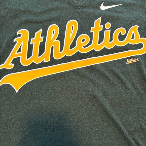 Oakland A’s Nike Dri-FIT Dark Green V-Neck Tee - Picture 5 of 10